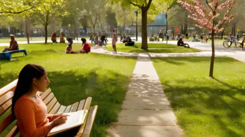 Escena vibrante de comunidad en un parque