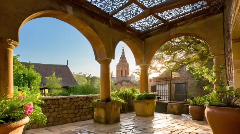 Antigua arquitectura en un vibrante mercado