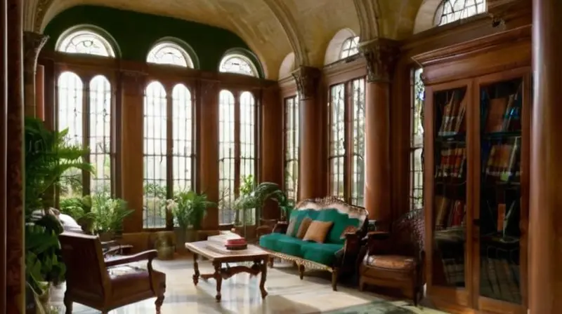 Biblioteca majestuosa con encanto histórico y moderno