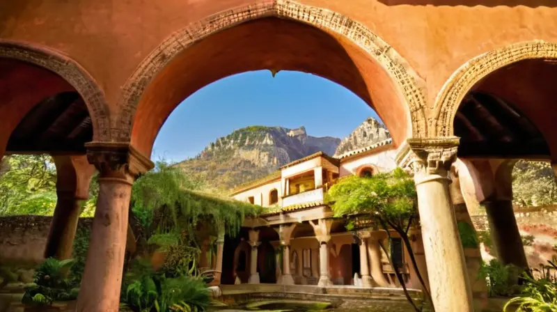 Estructuras antiguas rodeadas de naturaleza vibrante