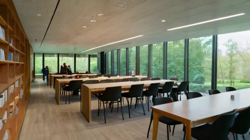 Foro arquitectónico moderno con luz y colaboración