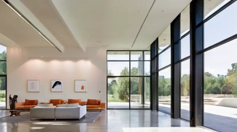 Galería amplia con arte contemporáneo y luz