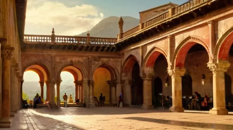 Plaza histórica vibrante con arquitectura impresionante